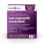 Basic Care Hair Regrowth Treatment For Women, Minoxidil Topical Solution, 2%, 3 month supply, 6 Fluid Ounces