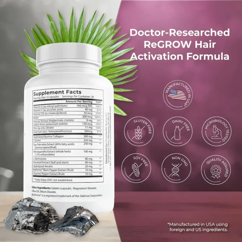 ReGrow-Hair-Activation-Formula-Hair-Growth-Vitamins-Biotin-Saw-Palmetto-Hair-Loss-Treatments-Women-Men-Thicker-Fuller-Hair-Supplement-PureHealth-Rese-3